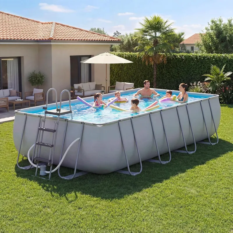 SunSwell 18 x 9 x 47 Rectangular Above Ground Pool Set with Removable Ladder