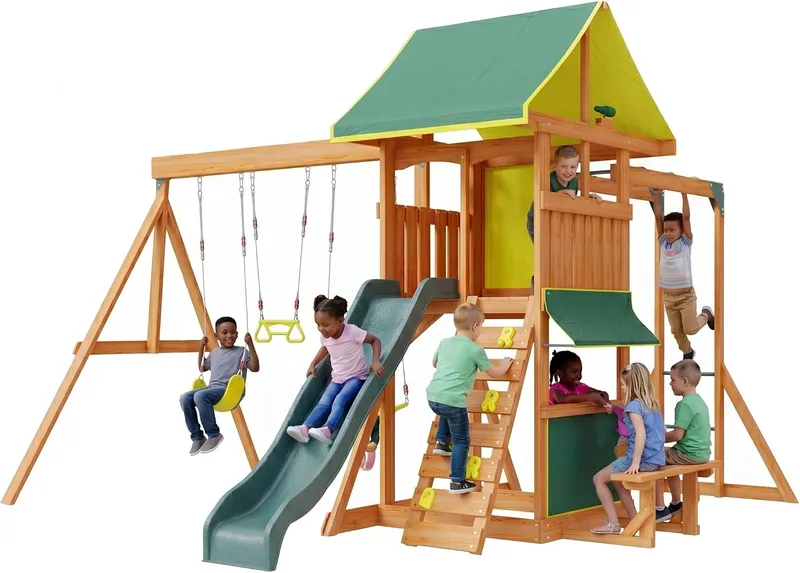 SunSwell Wooden Swing Sets for Backyard